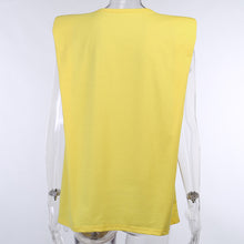 Carica l'immagine nel visualizzatore di Gallery, T-shirt trapezio spalle imbottite