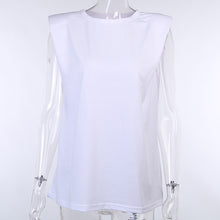 Carica l'immagine nel visualizzatore di Gallery, T-shirt trapezio spalle imbottite
