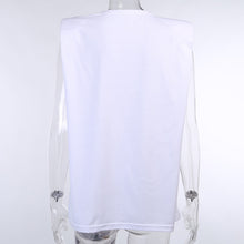 Carica l'immagine nel visualizzatore di Gallery, T-shirt trapezio spalle imbottite