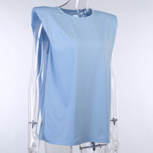 Carica l'immagine nel visualizzatore di Gallery, T-shirt trapezio spalle imbottite