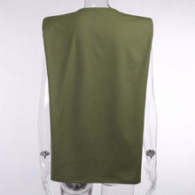 Carica l'immagine nel visualizzatore di Gallery, T-shirt trapezio spalle imbottite
