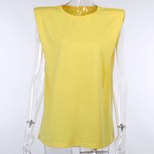 Carica l'immagine nel visualizzatore di Gallery, T-shirt trapezio spalle imbottite