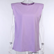 Carica l'immagine nel visualizzatore di Gallery, T-shirt trapezio spalle imbottite