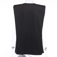 Carica l'immagine nel visualizzatore di Gallery, T-shirt trapezio spalle imbottite