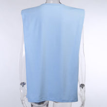 Carica l'immagine nel visualizzatore di Gallery, T-shirt trapezio spalle imbottite