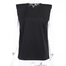Carica l'immagine nel visualizzatore di Gallery, T-shirt trapezio spalle imbottite