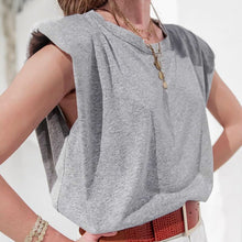 Carica l'immagine nel visualizzatore di Gallery, T-shirt trapezio spalle imbottite