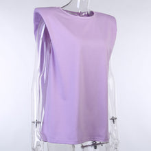 Carica l'immagine nel visualizzatore di Gallery, T-shirt trapezio spalle imbottite