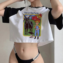 Carica l'immagine nel visualizzatore di Gallery, T-shirt crop vintage comic paranormal