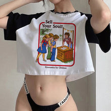 Carica l'immagine nel visualizzatore di Gallery, T-shirt crop vintage comic paranormal