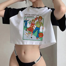 Carica l'immagine nel visualizzatore di Gallery, T-shirt crop vintage comic paranormal