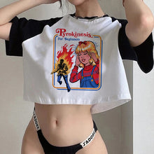 Carica l'immagine nel visualizzatore di Gallery, T-shirt crop vintage comic paranormal