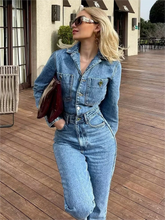 Carica l'immagine nel visualizzatore di Gallery, Tuta intera in jeans