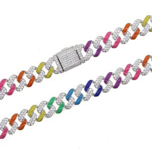 Bracciale e collana a catena sparkling rainbow