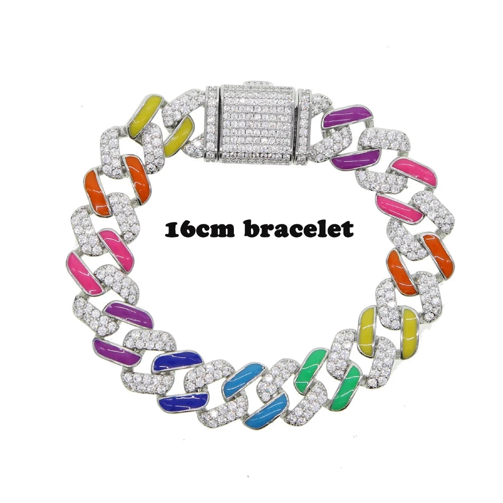 Bracciale e collana a catena sparkling rainbow