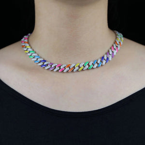 Bracciale e collana a catena sparkling rainbow