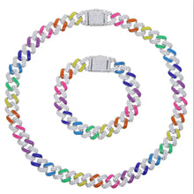 Carica l&#39;immagine nel visualizzatore di Gallery, Bracciale e collana a catena sparkling rainbow
