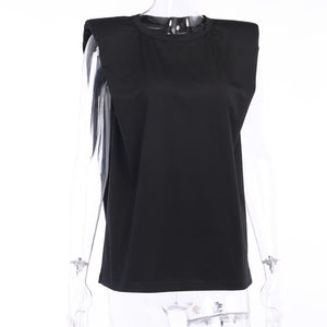 T-shirt trapezio spalle imbottite