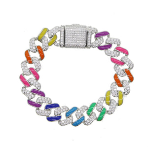 Bracciale e collana a catena sparkling rainbow