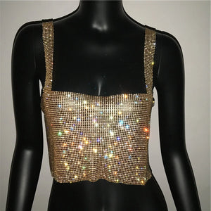 Top corto strass