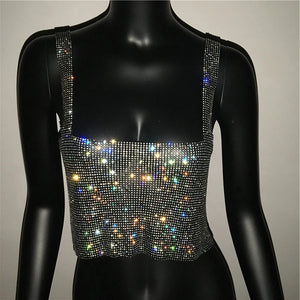 Top corto strass