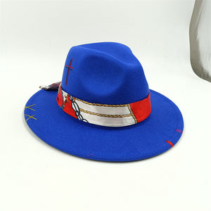 Cappello fedora nastro e charms