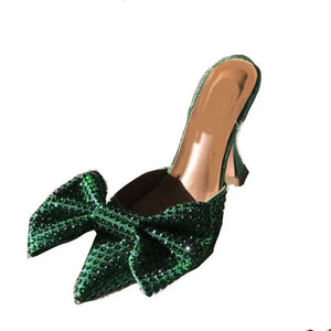 Scarpe super bow rhinestone