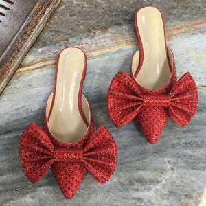 Scarpe super bow rhinestone