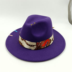 Cappello fedora nastro e charms