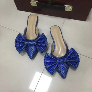 Scarpe super bow rhinestone