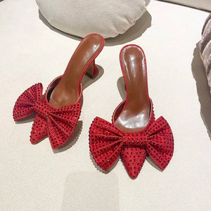 Scarpe super bow rhinestone