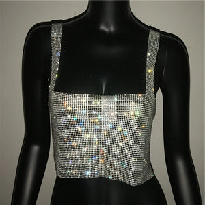 Top corto strass