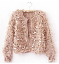 Carica l&#39;immagine nel visualizzatore di Gallery, Cardigan raw mohair and paillettes
