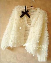 Carica l&#39;immagine nel visualizzatore di Gallery, Cardigan raw mohair and paillettes
