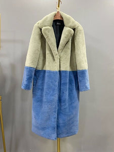 Cappotto di pelliccia eco bicolor