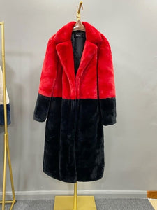 Cappotto di pelliccia eco bicolor