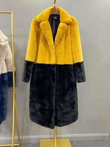 Cappotto di pelliccia eco bicolor