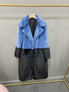 Cappotto di pelliccia eco bicolor