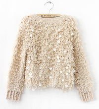 Carica l&#39;immagine nel visualizzatore di Gallery, Cardigan raw mohair and paillettes
