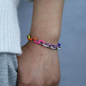 Bracciale ad anelli sparkling rainbow