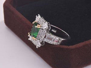 Anello princess green square